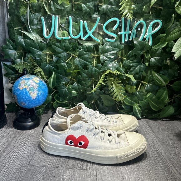 Converse Comme des Garçons Play x Chuck 70 2015 Ivory Shoes Men’s 6 Wmns 8 - Picture 1 of 9